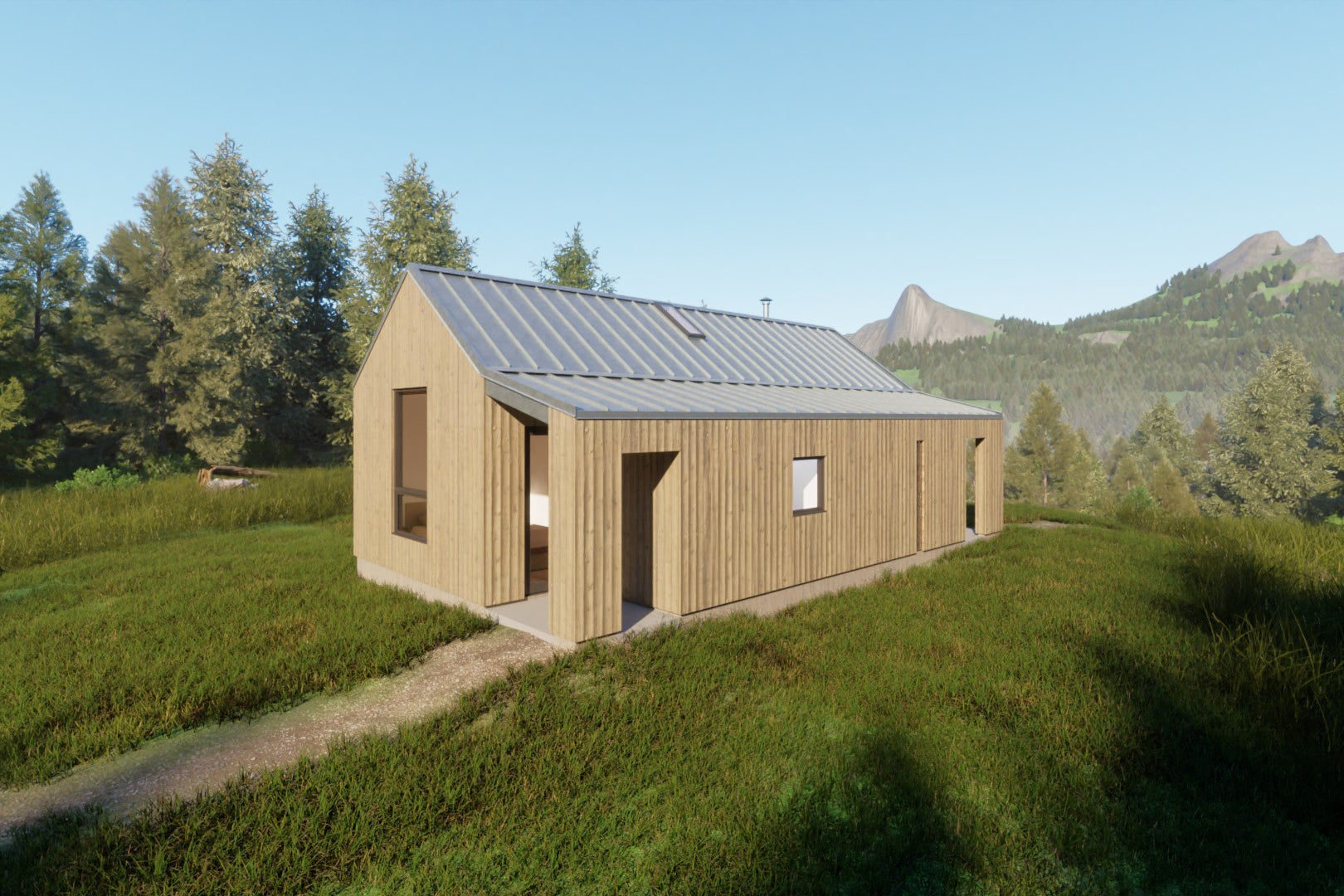 Alabode2310-805 rear exterior perspective looking at left side