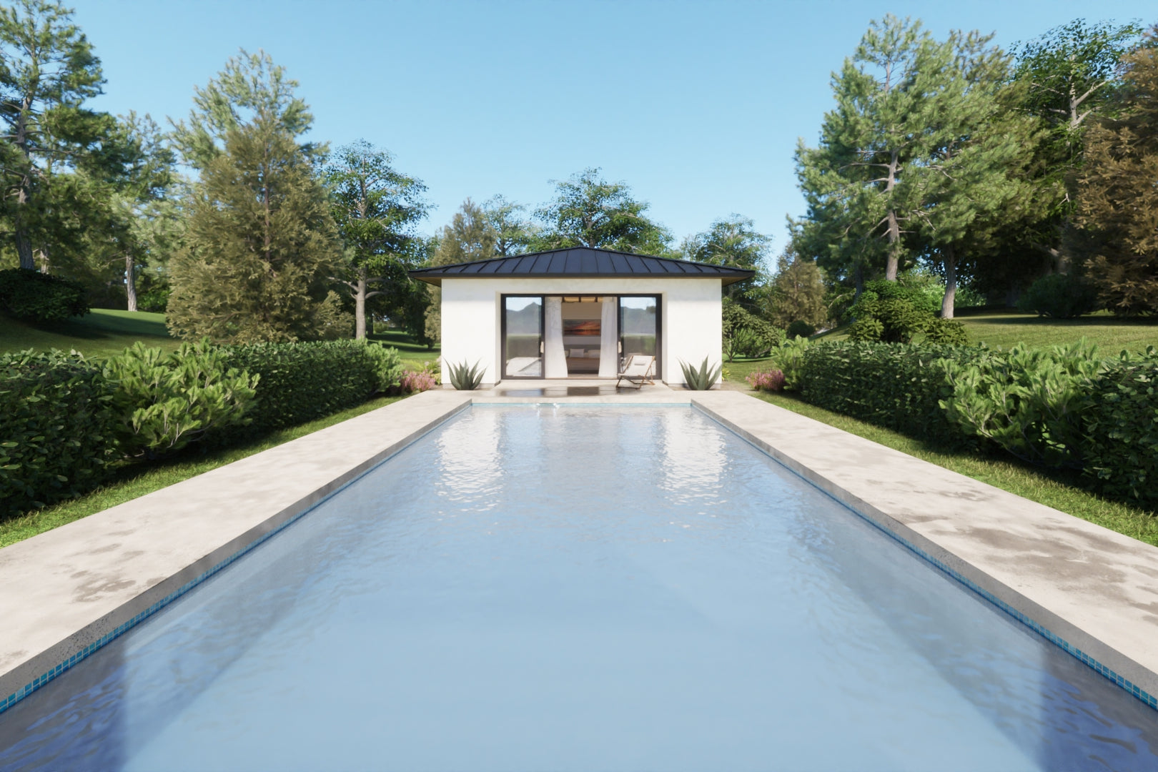 guest house pool cabana front