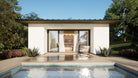 guest house pool cabana front entry