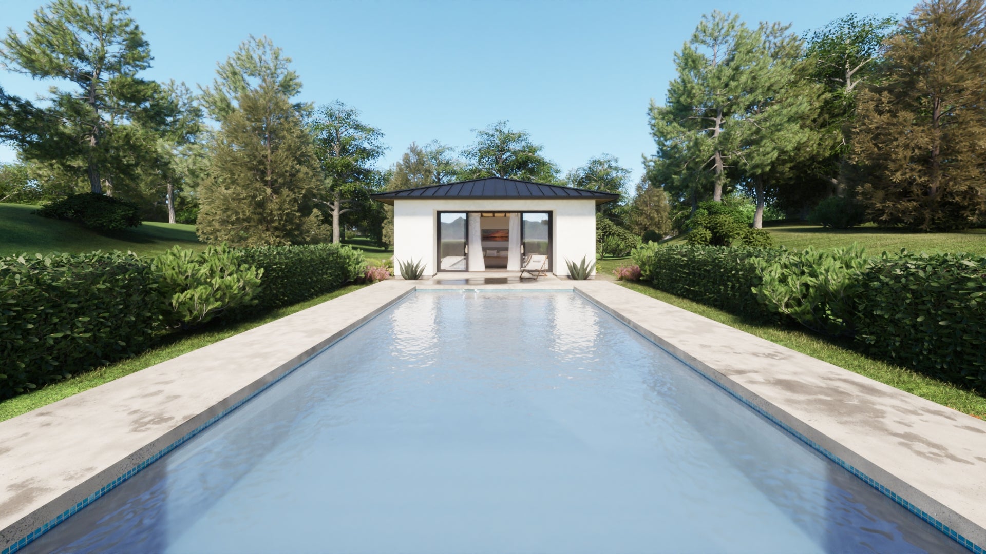 guest house pool cabana front